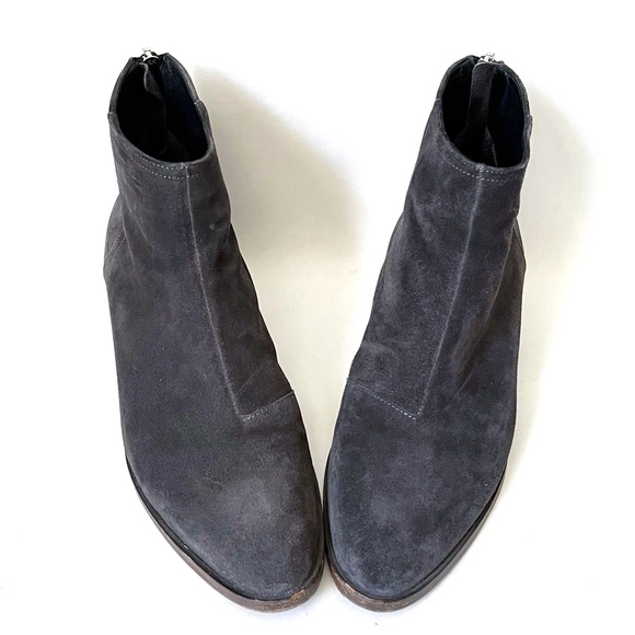 rag & bone WESLEY Suede Leather Gray Brown Ankle Boots Booties Stacked H… - Picture 2 of 14